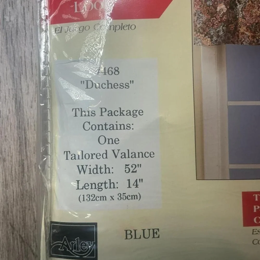 Tapestry Tailored Window Valance Duchess Floral Blue 52x14 NIP Cottagecore
